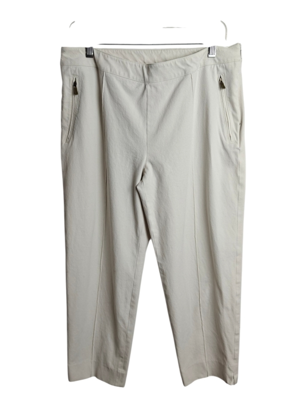 Ralph Lauren Cream Straight-Leg Capris with Zip Pockets